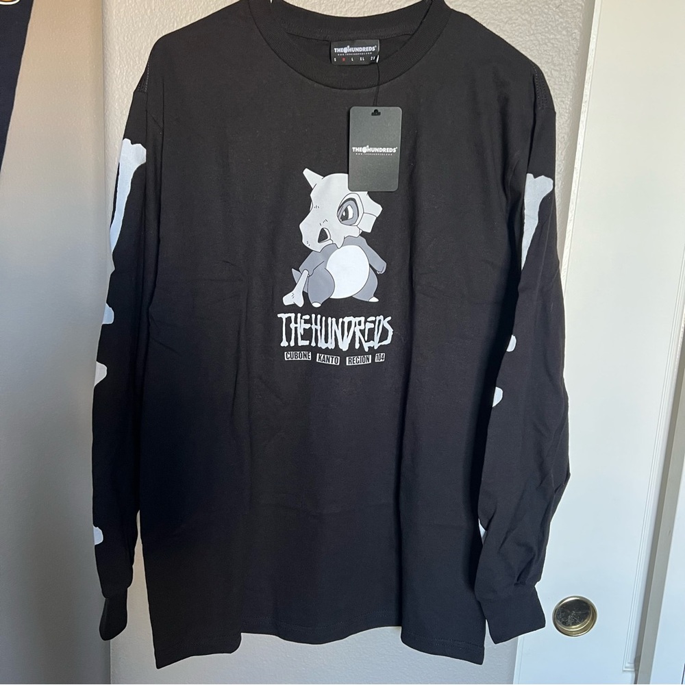 The Hundreds x Pokemon Cubone Black Long Sleeve with White Graphic - Picture 2 of 6